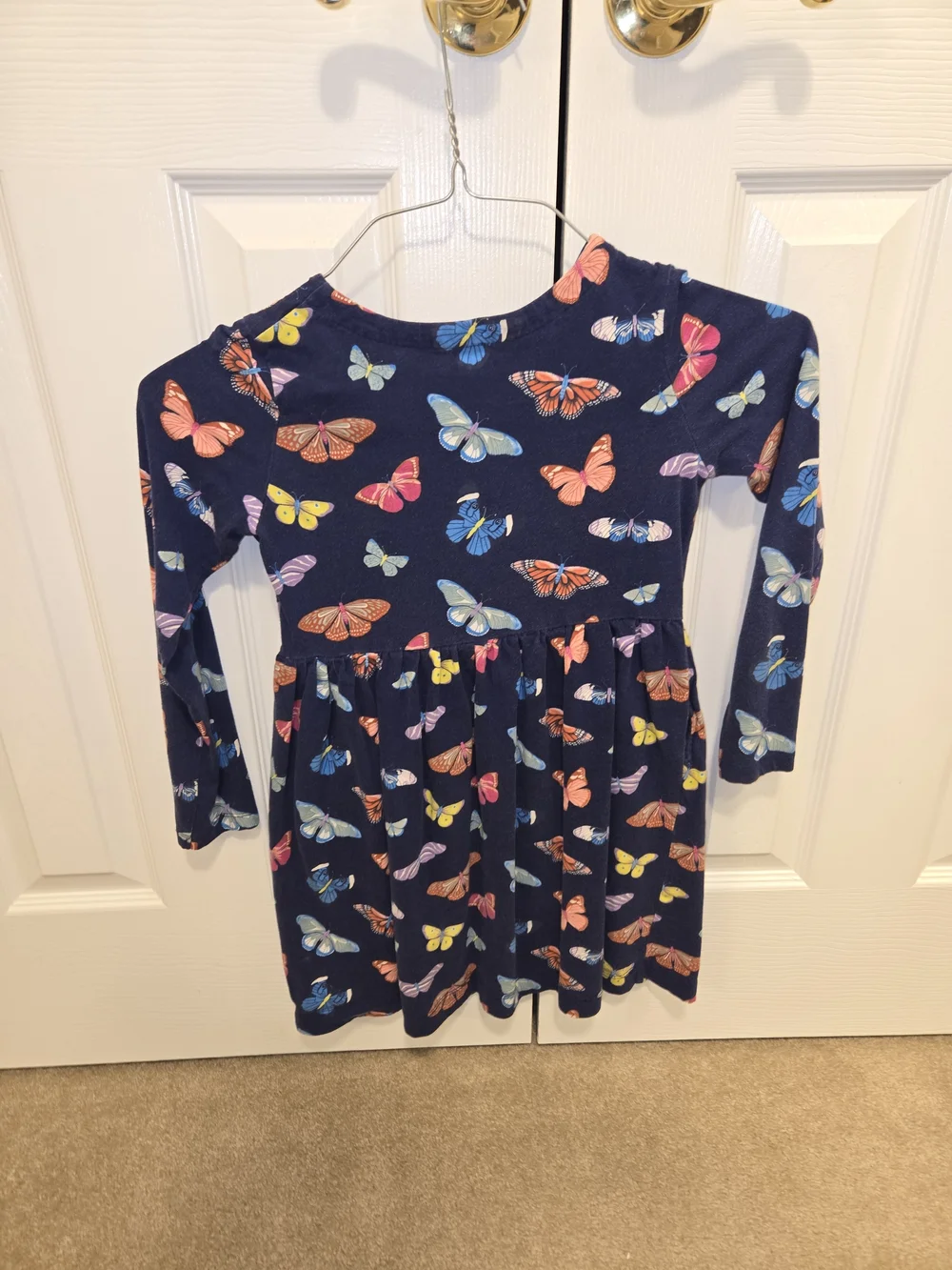 Mini Boden Navy Long Sleeve Butterfly Dress 9-10y - Picture 2 of 5